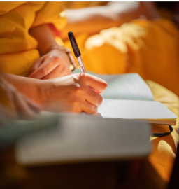 A monk studying