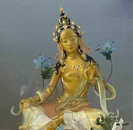 Green Tara statue at Tushita KMC