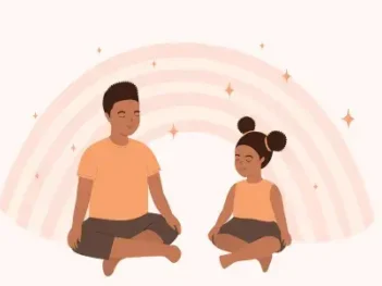 Cartoon of Children at a Meditation Class