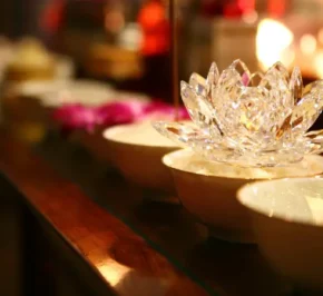 Crystal-Lotus-on-a-shrine