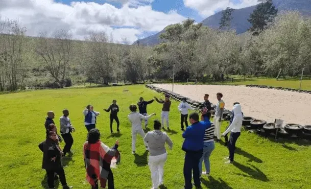 People outside at Christian Brothers Retreat