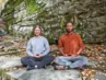 Two people in a Meditation for Inner Peace in the countryside