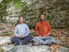 Two people in a Meditation for Inner Peace in the countryside